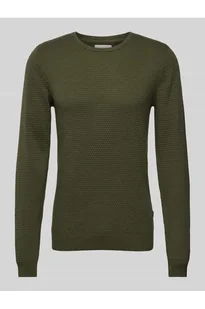 Sweter z dzianiny z fakturowanym wzorem - Blend - Swetry męskie - miniaturka - grafika 1