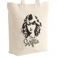 Torby i wózki na zakupy - Torba bawełniana z dnem na zakupy 42x38x10 Taylor Swift Swiftie - miniaturka - grafika 1