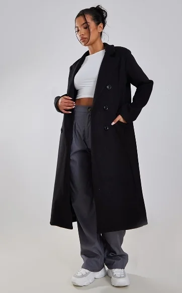 PRETTYLITTLETHING PŁASZCZ DAMSKI CZARNY 38 ERC