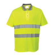 Koszulki męskie - PORTWEST Komfort portwest Safety koszulka polo, z krótkim rękawem, bawełna, odblaskowa -  l żółty S171YERL - miniaturka - grafika 1
