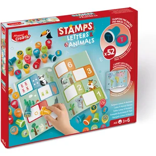 Kolorowe Stempelki literki i zwierzątka Creativ 907060 MAPED - Przybory szkolne - miniaturka - grafika 1