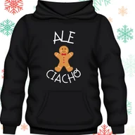 Bluzy męskie - Bluza uniwersalna typu kangurka z kapturem Ale Ciacho rozmiar XL czarna świąteczna - miniaturka - grafika 1