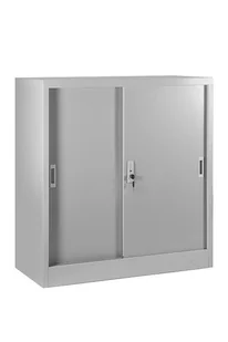 Szafka gabinetowa, zamykana na klucz, 85x39x90 cm, szary - Regały biurowe - miniaturka - grafika 1