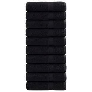 vidaXL Ręczniki premium SOLUND, 10 szt., czarne, 50x100 cm, 600 g/cm² - Ręczniki - miniaturka - grafika 1