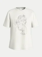 Koszulki i topy damskie - Vila T-Shirt Sybil 14108062 Biały Regular Fit - miniaturka - grafika 1