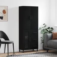 Witryny - vidaXL Witrynka, czarna, 69,5x34x180 cm, materiał drewnopochodny - miniaturka - grafika 1