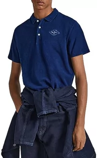 Koszulki męskie - Pepe Jeans Męska koszulka polo Landon, niebieski (ciemnoniebieski), XL - grafika 1