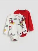 Skarpetki dla dzieci - Reserved - Bawełniane body Mickey Mouse 2 pack - czerwony - miniaturka - grafika 1