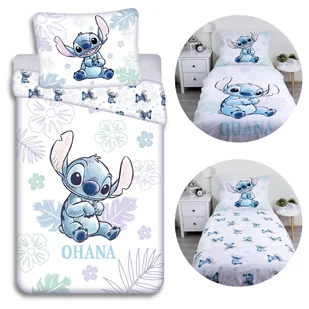DISNEY Stitch Bawełniana, dwustronna pościel dziecięca, dla dziewczynki, na zamek, 100% bawełna, 140x200cm OEKO-TEX - Pościel dla dzieci - miniaturka - grafika 1