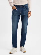 Spodnie męskie - Jack & Jones Dżinsy - JJMike JJFox Mężczyźni Jeansy niebieski jednolity, 30-32 - miniaturka - grafika 1