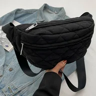 Torebki damskie - TEMU Modna Damska Torba na Ramię w Jednolitym Kolorze, Pikowana, Puchowa, Duża Pojemność, Wiele Przegródek, Regulowany Pasek, Casual Torba na Ramię, - miniaturka - grafika 1