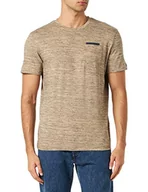 Koszulki męskie - TOM TAILOR Męski T-shirt 1035568, 31489, karmelowy, beżowy, granatowy (Navy Inject), M, 31489 - Carmel Beige Navy Inject, M - miniaturka - grafika 1