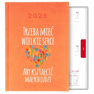 Prezent dla nauczyciela Kalendarz książkowy 2025 POMARAŃCZOWY praktyczny WZ - Notesy i bloczki - miniaturka - grafika 1