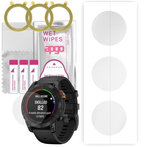 3x folia ochronna hydrożelowa do Garmin Fenix 7 Pro - apgo Smartwatch Hydrogel Protection Ochrona na ekran smartwatcha