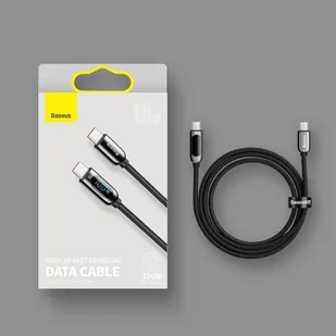 Baseus kabel USB Typ C - USB Typ C 100W (20V / 5A) Power Delivery z wyświetlaczem ekranem miernik mocy 2m zielony (CATSK-C06) - Kable USB - miniaturka - grafika 16