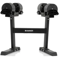Stojaki na hantle i obciążenia - Zestaw hantli HAMMER SmartLock (2 x 32 kg) + Stojak - miniaturka - grafika 1