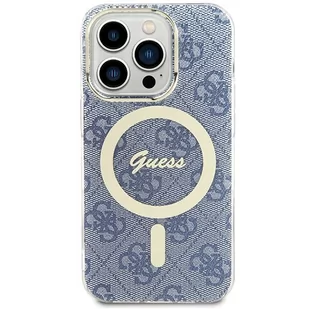 Etui Guess GUHMP15LH4STB Apple iPhone 15 Pro hardcase IML 4G MagSafe niebieski/blue - Etui i futerały do telefonów - miniaturka - grafika 4