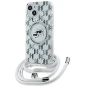 Etui i futerały do telefonów - Karl Lagerfeld IML Crossbody Monogram Karl & Choupette Head MagSafe - Etui iPhone 15 / 14 / 13 (przezroczysty) - miniaturka - grafika 1