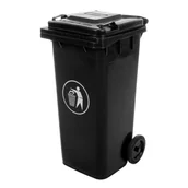 Kosze na śmieci - Pojemnik na odpady 120 l czarny MIRPOL - miniaturka - grafika 1