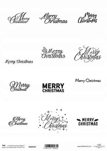 Papier do scrapbookingu A4 napisy Merry Christmas - Scrapbooking - miniaturka - grafika 1