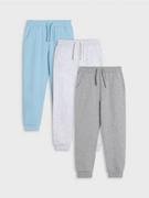 Spodnie i spodenki dla chłopców - Sinsay - Spodnie dresowe jogger 3 pack - niebieski - miniaturka - grafika 1