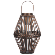 Lampy ogrodowe - Lampion bambusowy 43 cm ciemne drewno PANAT - miniaturka - grafika 1