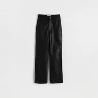 Spodnie damskie - Reserved - Skórzane spodnie - Czarny - miniaturka - grafika 1