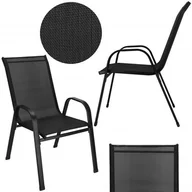 Fotele i krzesła ogrodowe - Krzesło ogrodowe metalowe na taras balkon, do 120 kg czarne UNIWERSALNY - miniaturka - grafika 1