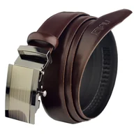 Paski - Dipiu Pasek Pas z Automatyczną Srebrną Klamrą Brąz - miniaturka - grafika 1