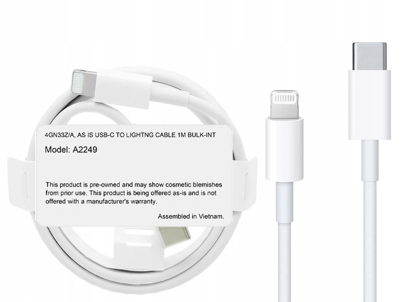ORYGINALNY KABEL USB C > APPLE LIGHTNING 4GN33Z/A 1m iPhone 13 14 15 16 96W