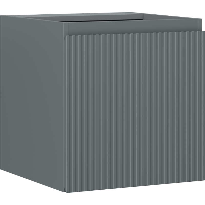 Mexen Rivel szafka łazienkowa podumywalkowa 45 cm, 1 drzwi, ryflowana, grafit mat - 91A21-04547-1-BF66