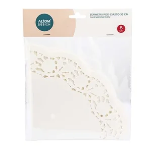 Komplet 8 serwetek okrągłych papierowych pod ciasto śr. 35 cm - Naczynia i sztućce jednorazowe - miniaturka - grafika 1