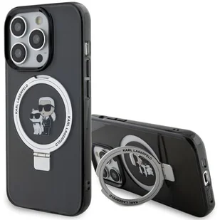 Karl Lagerfeld KLHMP15XHMRSKCK iPhone 15 Pro Max 6.7" czarny/black hardcase Ring Stand Karl&Choupettte MagSafe - Etui i futerały do telefonów - miniaturka - grafika 1