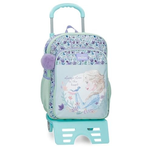 Disney Close To The Heart Frozen Plecak szkolny z wózkiem Wielobarwny 30 x 40 x 13 cm Poliester by Joumma Bags, Biały, Talla única, plecak szkolny na kółkach