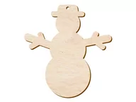 Ozdoby bożonarodzeniowe - PartyShow Zawieszka drewniana Bałwanek - 11 cm - 1 szt. DBN-BA01 - miniaturka - grafika 1