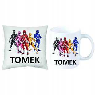 Power Rangers Zestaw FOTO PODUSZKA + KUBEK + IMIĘ - Gadżety dla niej i dla niego - miniaturka - grafika 1
