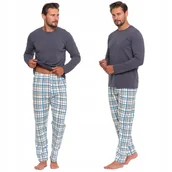 Piżamy damskie - PIŻAMA MĘSKA Bawełniana Długi Rękaw i Spodnie Klasyczna Wygodna MORAJ XXL - miniaturka - grafika 1