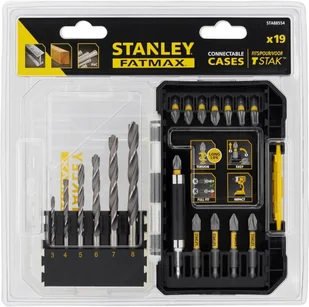 Zestaw wierteł i bitów udarowych Stanley FatMax STA88554 Metal Drewno PCV - Wiertła - miniaturka - grafika 1