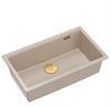 QUADRON Zlewozmywak GraniteQ LOGAN 110 pearl beige 76x45x23,5 cm 1-komorowy wpuszczany z syfonem manualnym złoty