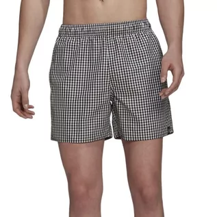 Spodnie sportowe męskie - Spodenki adidas Check Swim HA0368 - biało-czarne - Adidas - grafika 1