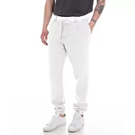 Spodnie męskie - Replay Spodnie męskie, 001 White, 38W - miniaturka - grafika 1