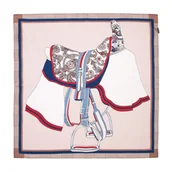 Apaszki i szaliki męskie - Jedwabna apaszka wzorzysta beżowa - miniaturka - grafika 1