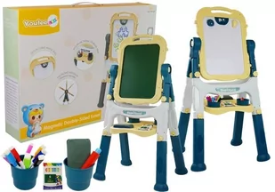 Import LEANToys Tablica Dwustronna Magnetyczna-Kredowa Niebieska 8305 - Tablice dla dzieci - miniaturka - grafika 1