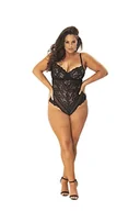 Body - OhLaLa Cheri koronkowe body z przyciągającym wzrok tyłem, krągłe - miniaturka - grafika 1