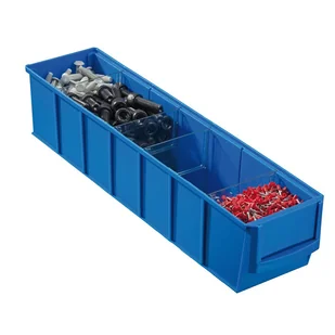 Allit Plastikowy pojemnik do regału Shelfpoj., 91 x 400 x 81 mm, niebieski 456540 - Pojemniki przemysłowe - miniaturka - grafika 1