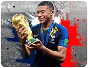 Podkładki pod mysz - PODKŁADKA POD MYSZKĘ KYLIAN MBAPPE Z IMIENIEM 23x19CM DO LAPTOPA - miniaturka - grafika 1