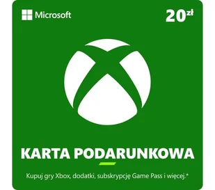 Karta podarunkowa Xbox 20 zł [kod aktywacyjny] Obecnie dostępne tylko w sklepach stacjonarnych RTV EURO AGD - Kody i doładowania cyfrowe - miniaturka - grafika 1