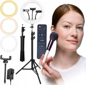 Wyposażenie ciemni fotograficznej - LAMPA PIERŚCIENIOWA LED 80W + PILOT RL-16 3 uchwyty - miniaturka - grafika 1