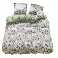 Pościel - POŚCIEL 200x220 DWUSTRONNA BAWEŁNA SATYNA GierekHoff KOMPLET 3 cz. ZIE/KWIA - miniaturka - grafika 1