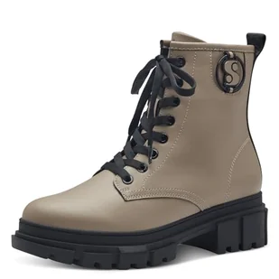 s.Oliver Damskie sztyblety Lace Boot Flat 5-25210-43, szarobrązowy, 39 EU - Botki damskie - miniaturka - grafika 1